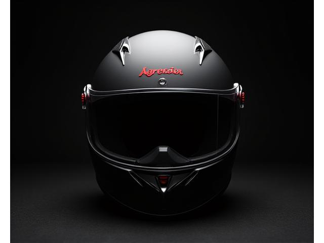 Aggressor Stealth Full-Face Helmet, matte black with red accents